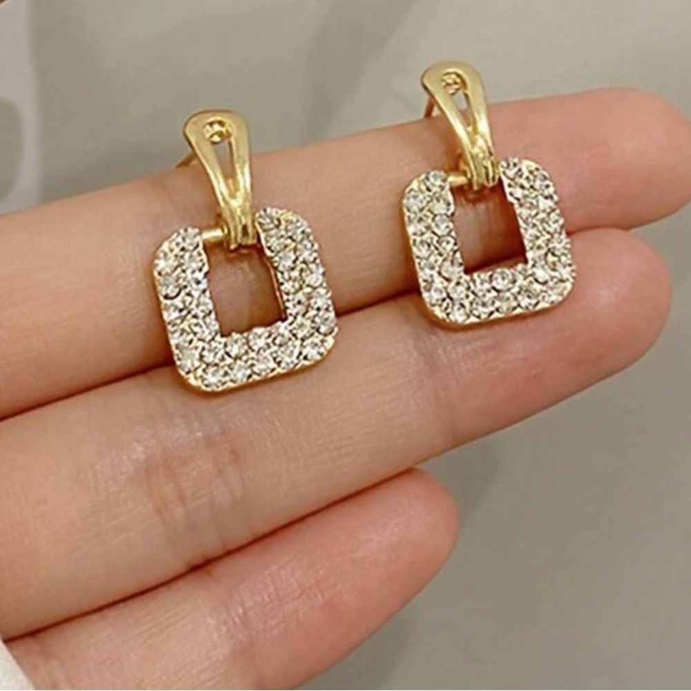 Rhinestone Square Stud Earrings